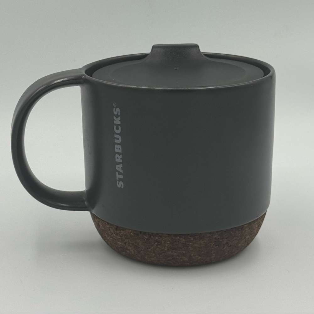 STARBUCKS 2016 Cork Bottom Mug Coffee Mug Gray Ceramic 12 oz